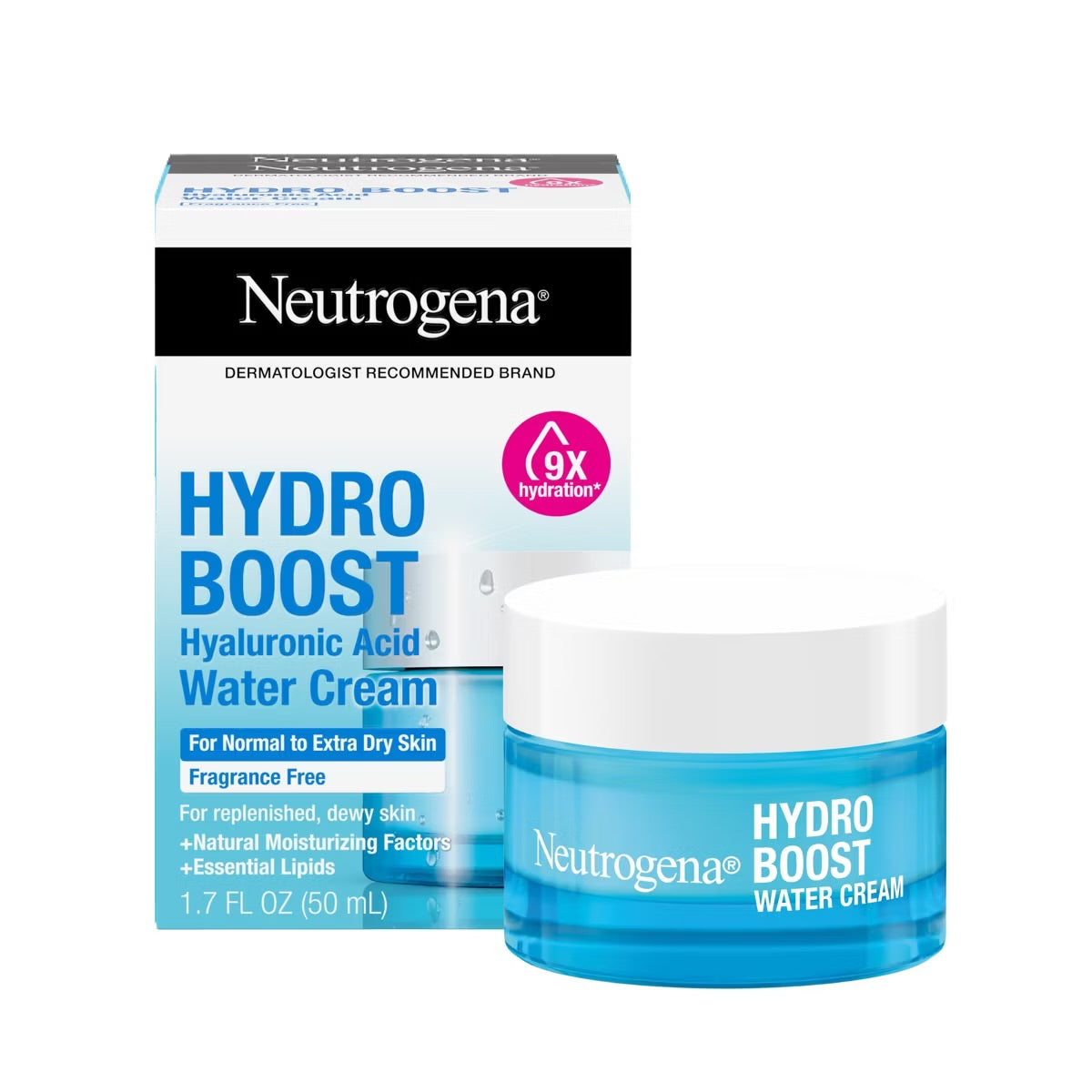 Neutrogena - Crema Humectante Hydro Boost Water Cream Face Moisturizer with Hyaluronic Acid for Dry to Extra-Dry Skin - Fragrance Free