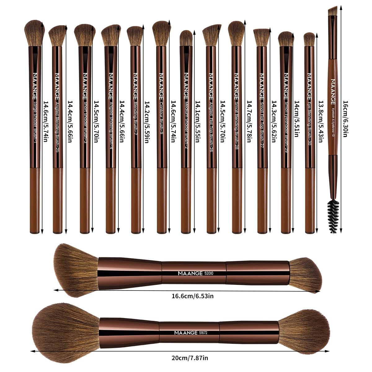 Maange - Set de 15 Brochas de Maquillaje Profecional