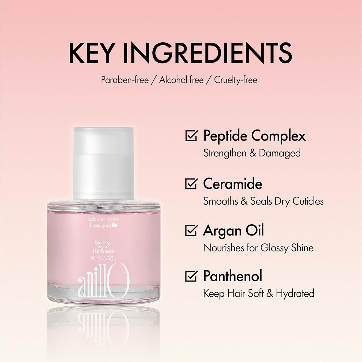 anillO - Aceite de Cabello Rosy Night Repair Hair Essence **BAJO PEDIDO**
