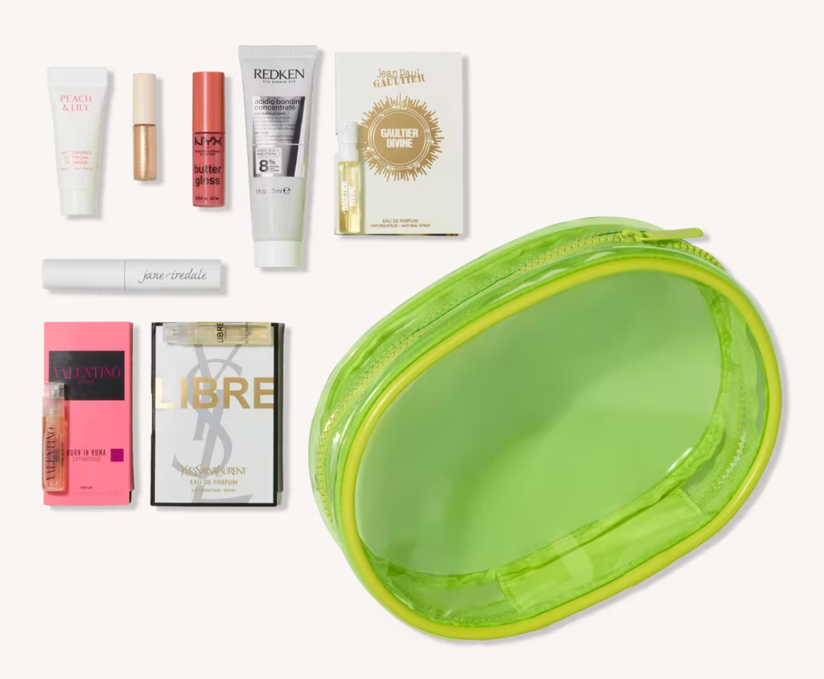 7 Piece Beauty Bag Green