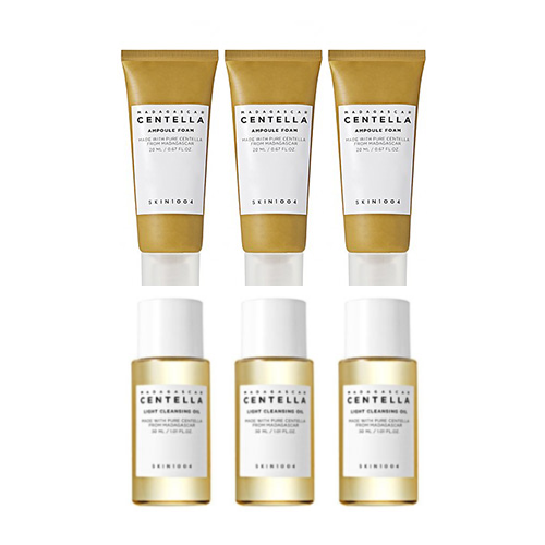 SKIN1004 - Mini Madagascar Centella Cleansing Oil & Ampoule Foam Travel Kit (Oil 30ml 3ea & Foam 20ml 3ea)