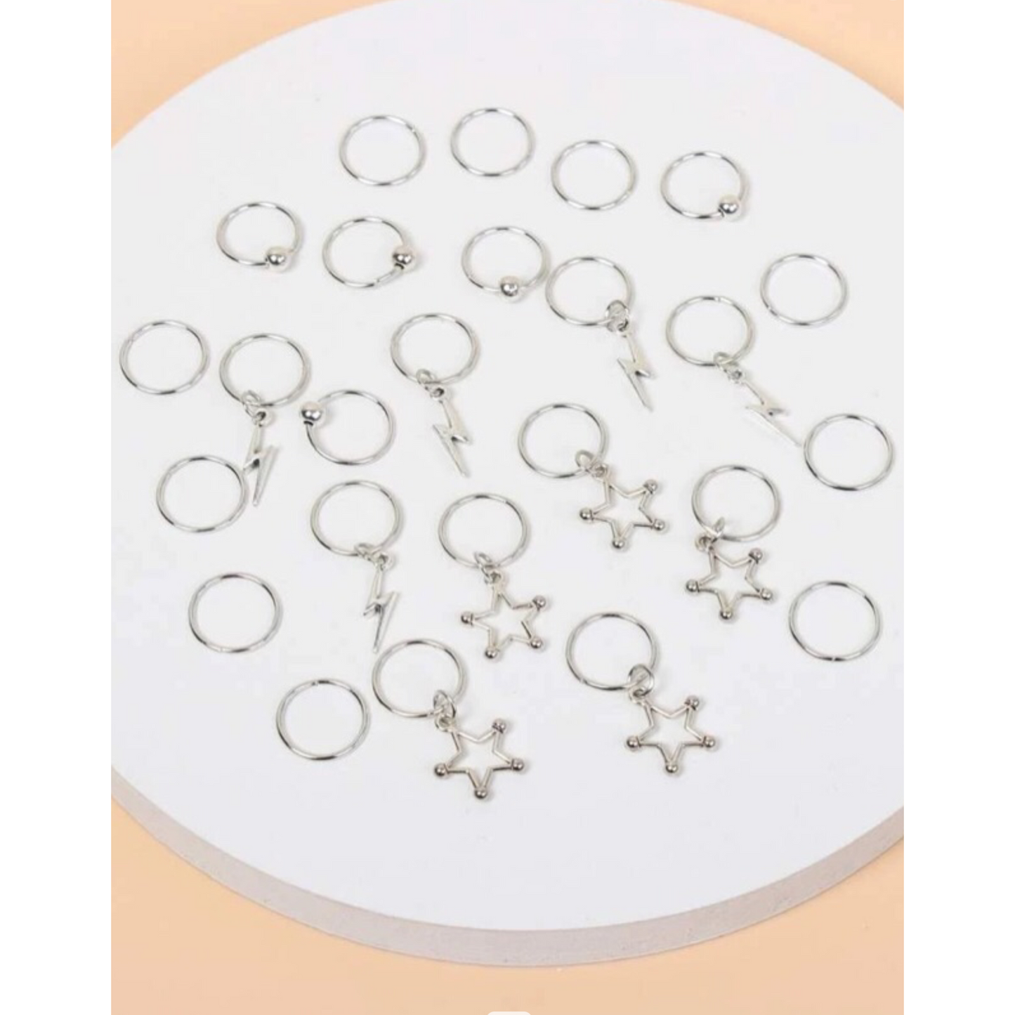 ✨Anillos para el Cabello Con diseño (25 piezas)