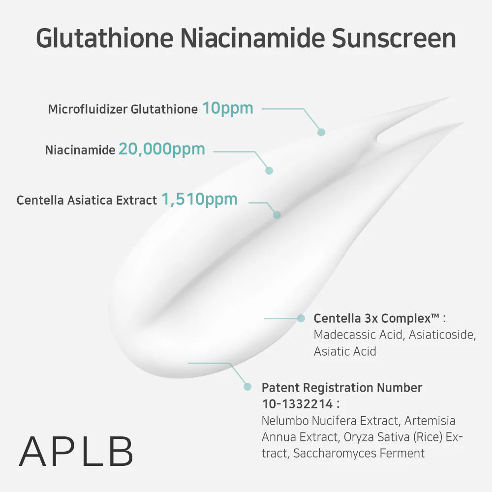 APLB - Protector Solar Glutathione Niacinamide Sunscreen SPF 50+ PA++++