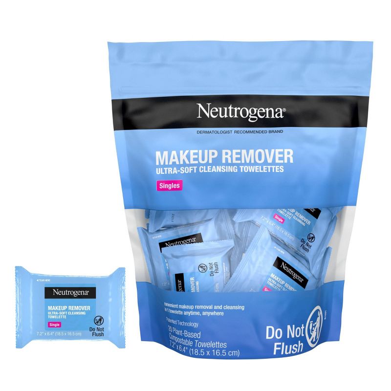 Neutrogena - Facial Cleansing Makeup Remover Wipes Singles - 20ct
