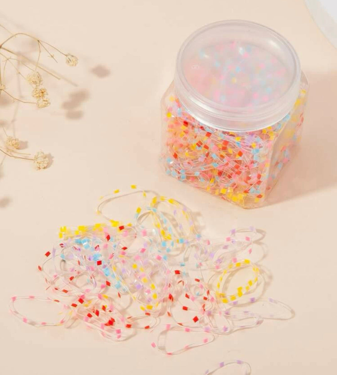 ✨Hulitos para el Cabello Transparentes #A-101 (200 piezas)