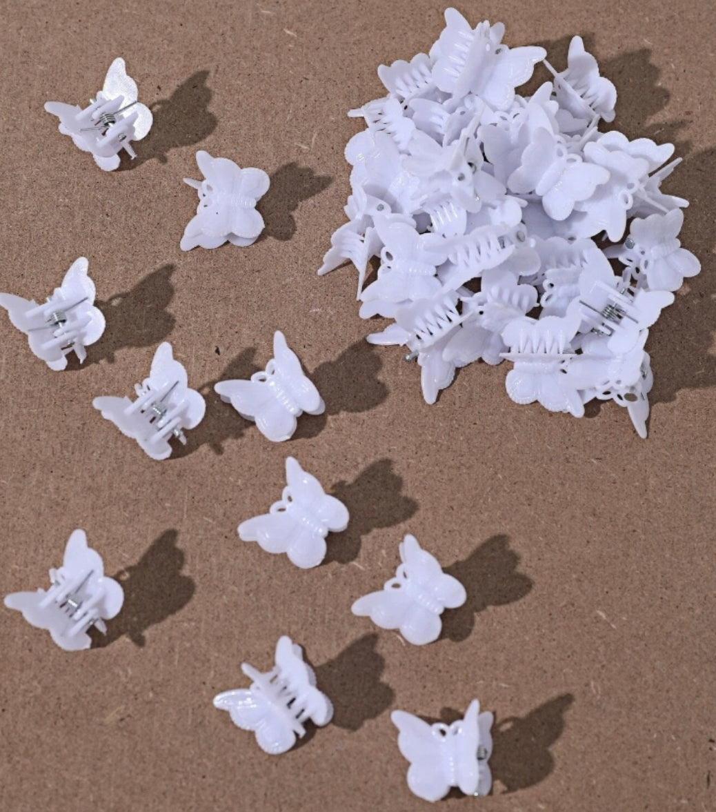 ✨Ganchitos en Forma de Mariposa Blanco #XH-40 (40 piezas)