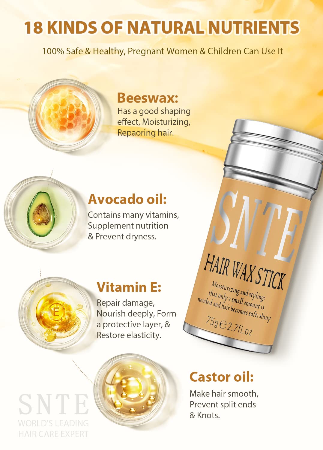 Samnyte - Barra de cera para el cabello Flyaways Hair Gel Stick **BAJO-PEDIDO**