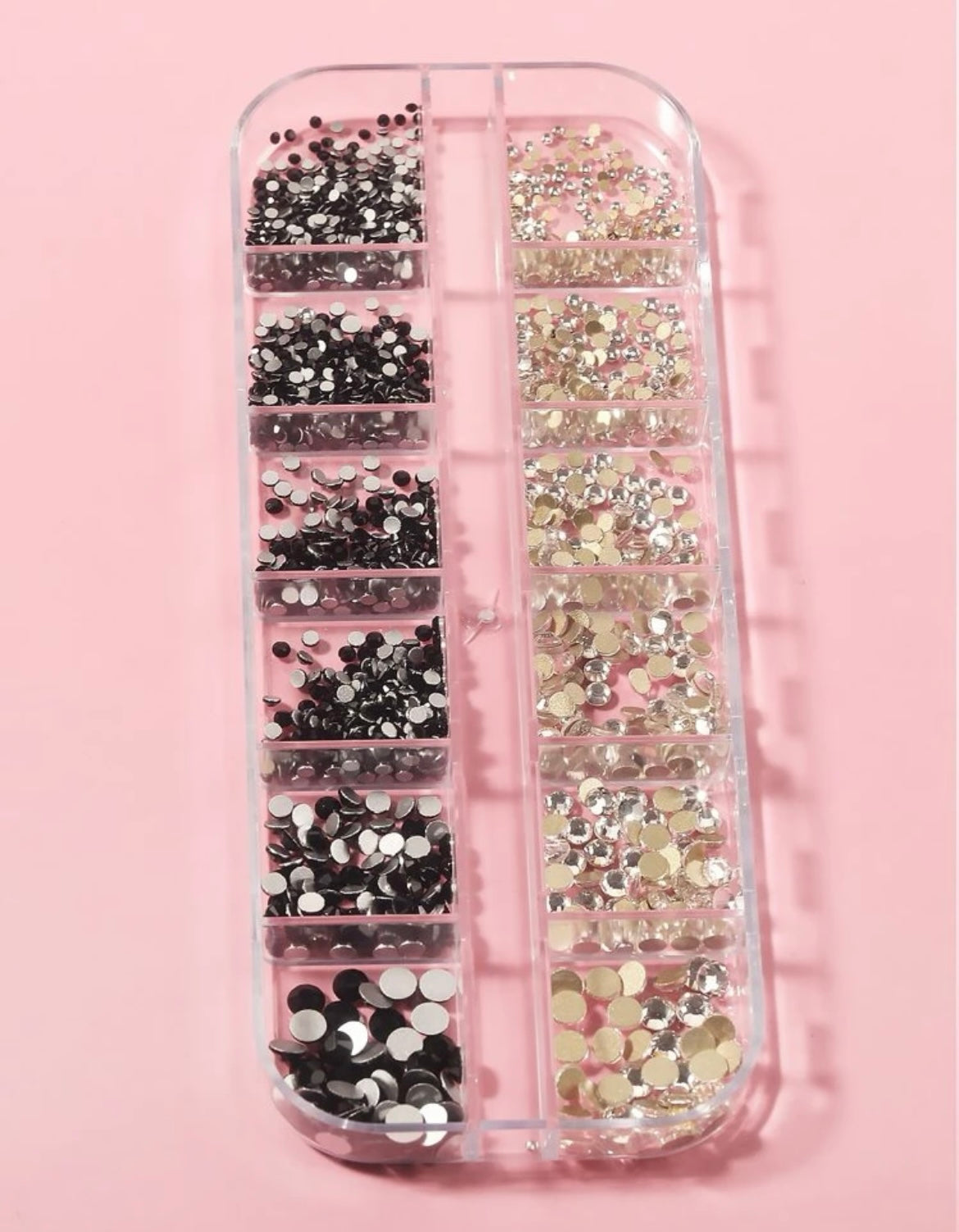 ✨Caja de Diamantes Multiusos Negras y Plateadas 6 Tamaños #X1308 - Shein