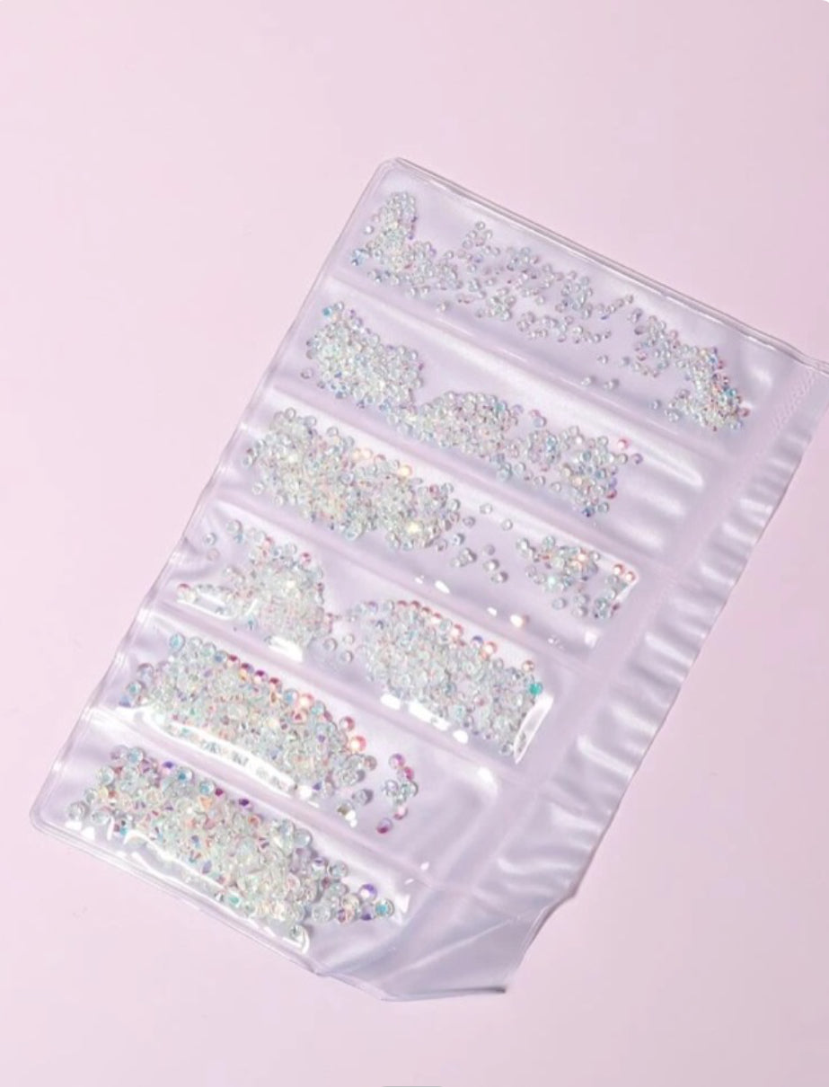✨1 Paquete de Diamantes Tornasol Transparente 6 Tamaños #SP0002-02