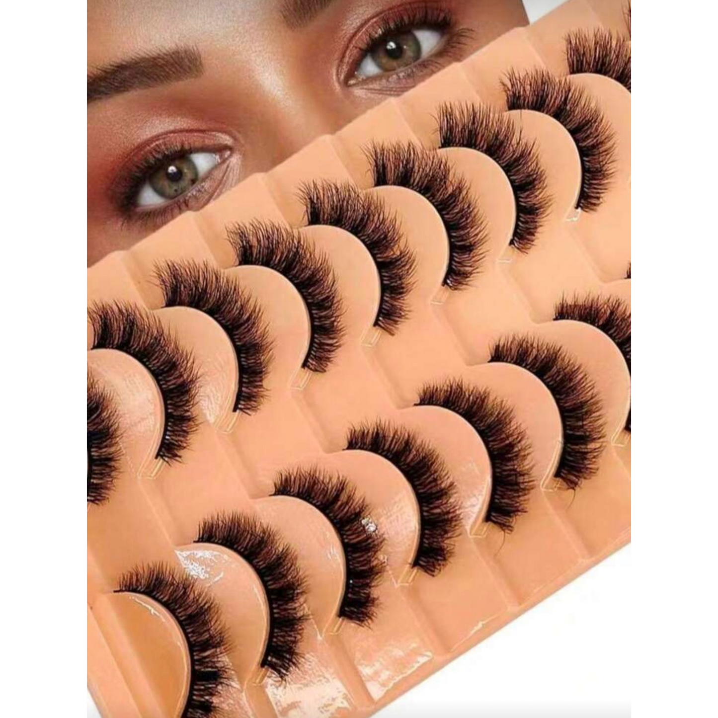 Shein - Set de 10 Pares de Pestañas Postizas de Visón 3D