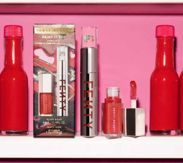 Fenty Beauty - Paint It Red Lip Set Gloss + Labial Mate Mvp