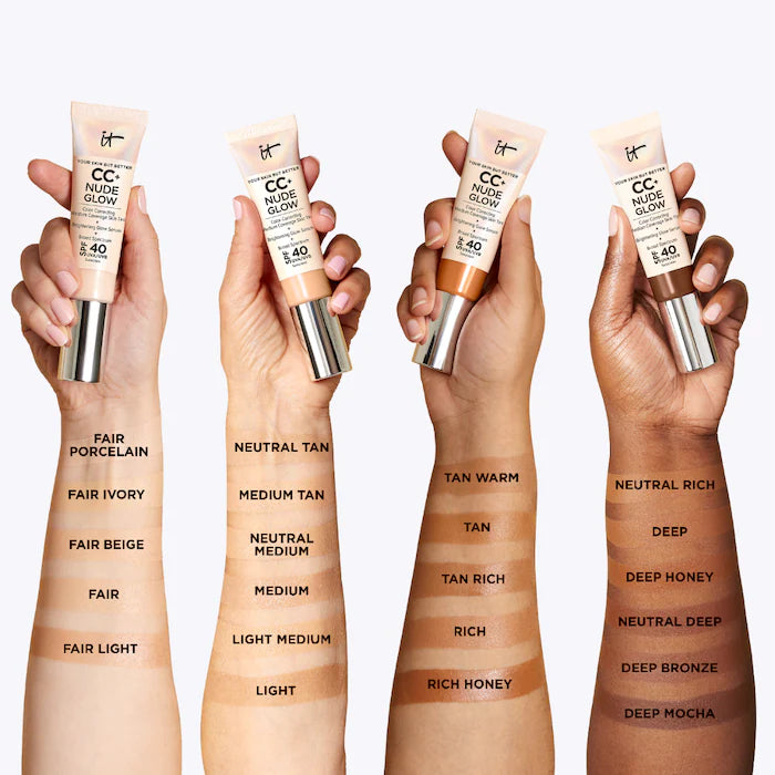 IT Cosmetics  CC+ Nude Glow Lightweight Foundation + Glow Serum with SPF 40 and Niacinamide **BAJO-PEDIDO**