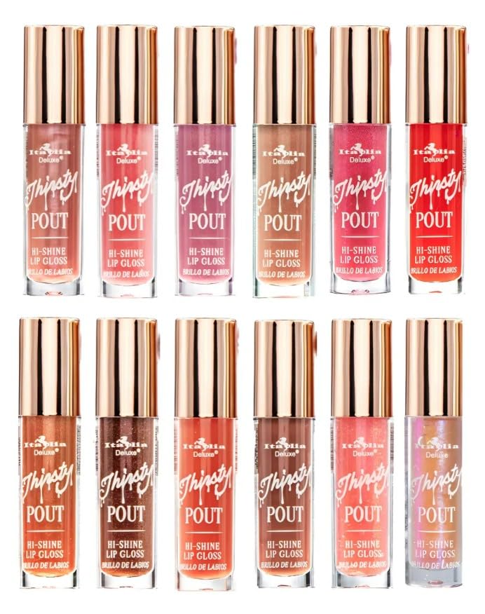 ✨ITALIA DELUXE - Thirsty POUT Set de 12 Tonos Lip Gloss