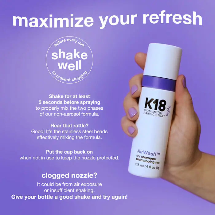 K18 Biomimetic Hairscience  AirWash™ Dry Shampoo **BAJO-PEDIDO**