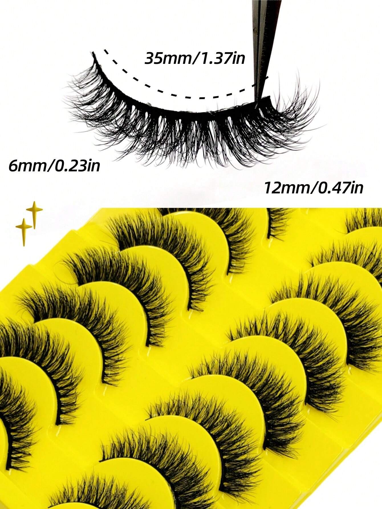 Shein - 10 Pares de Pestañas Efecto Ojo de Gato