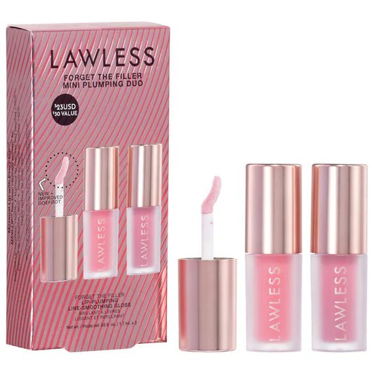 LAWLESS - Mini Forget The Filler Lip Plumper Duo with Velvet + Strawberry Popsicle **BAJO-PEDIDO**