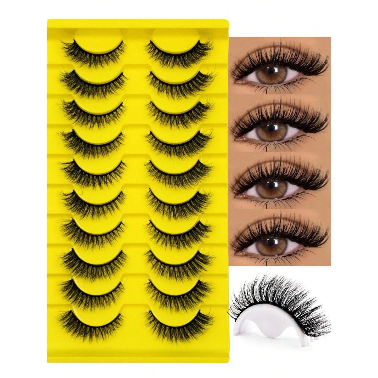 Shein - 10 Pares de Pestañas Efecto Ojo de Gato