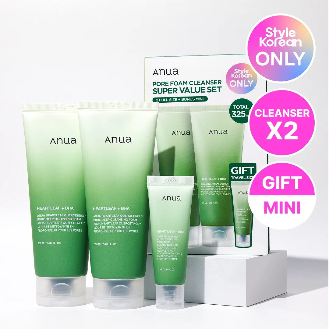 Anua - Heartleaf Pore Cleansing Foam Double Set