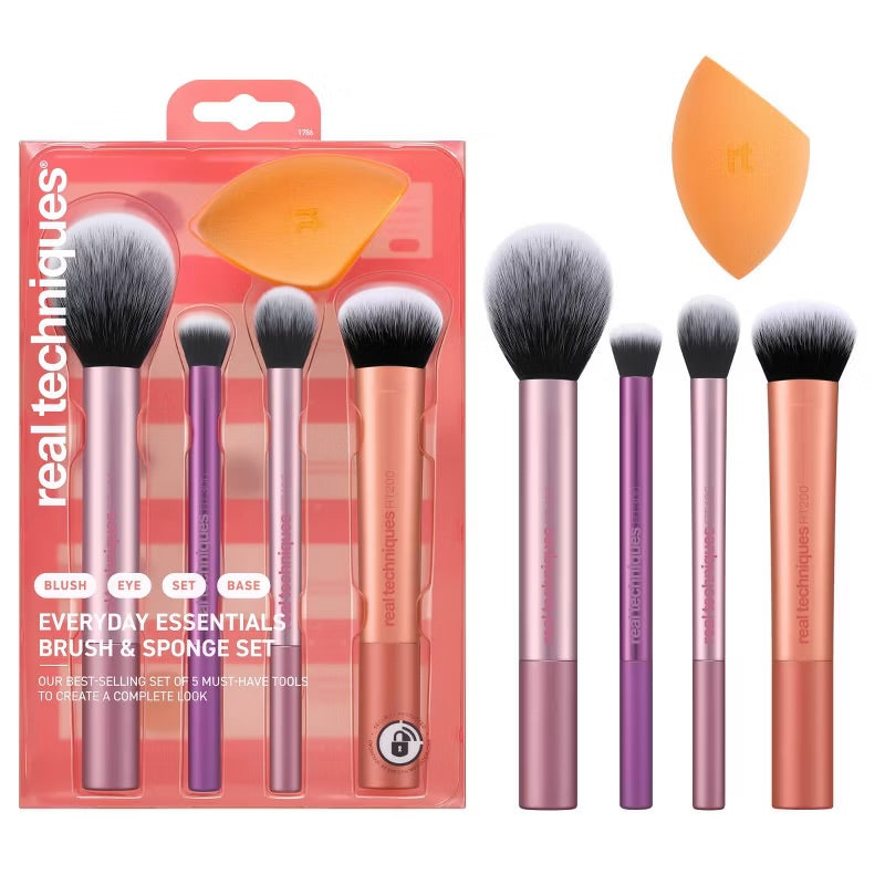 Real Techniques -Everyday Essentials Makeup Brush Kit - 5pc