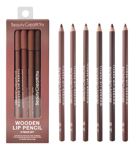 Beauty Creations - Wooden Lip Pencil 6 PC Set