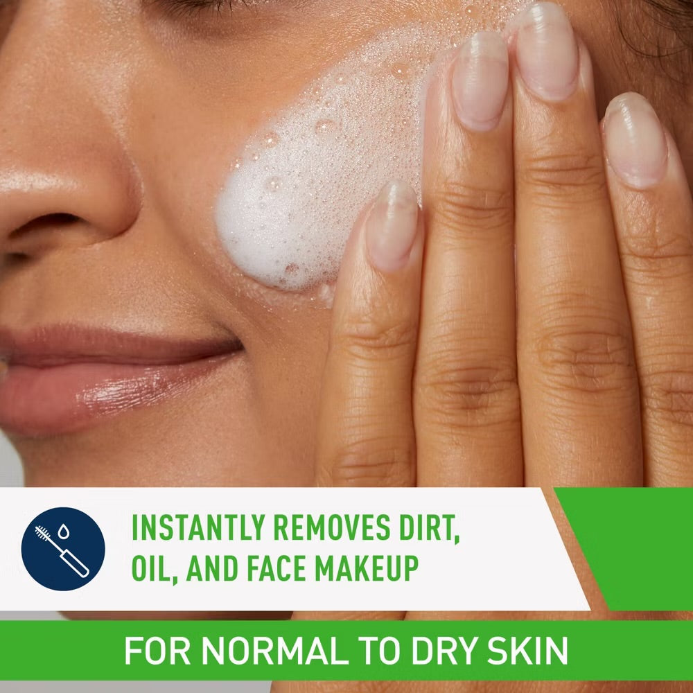 CeraVe - Hydrating Cream to Foam Face Wash with Hyaluronic Acid for Normal to Dry Skin