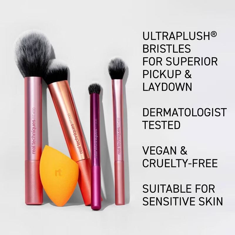 Real Techniques -Everyday Essentials Makeup Brush Kit - 5pc