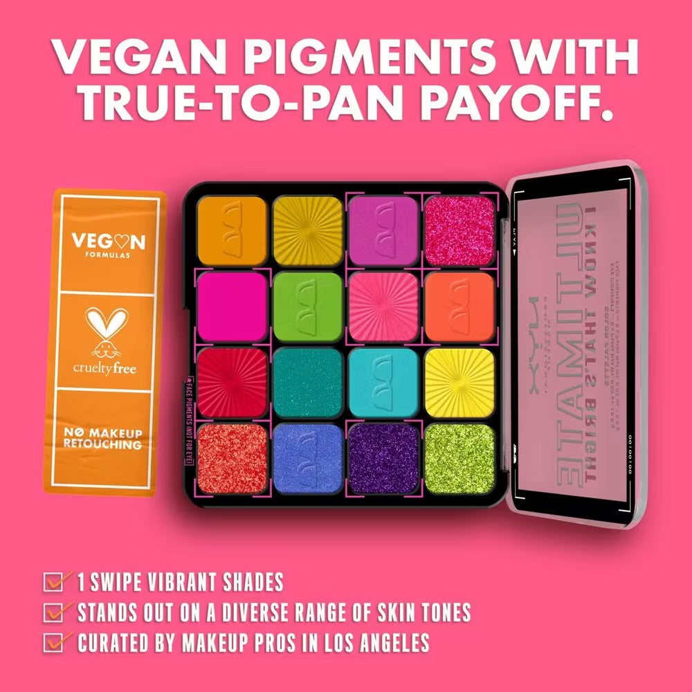 NYX Professional Makeup - Ultimate Color Shadow Palette I Know That's Bright **BAJO-PEDIDO**