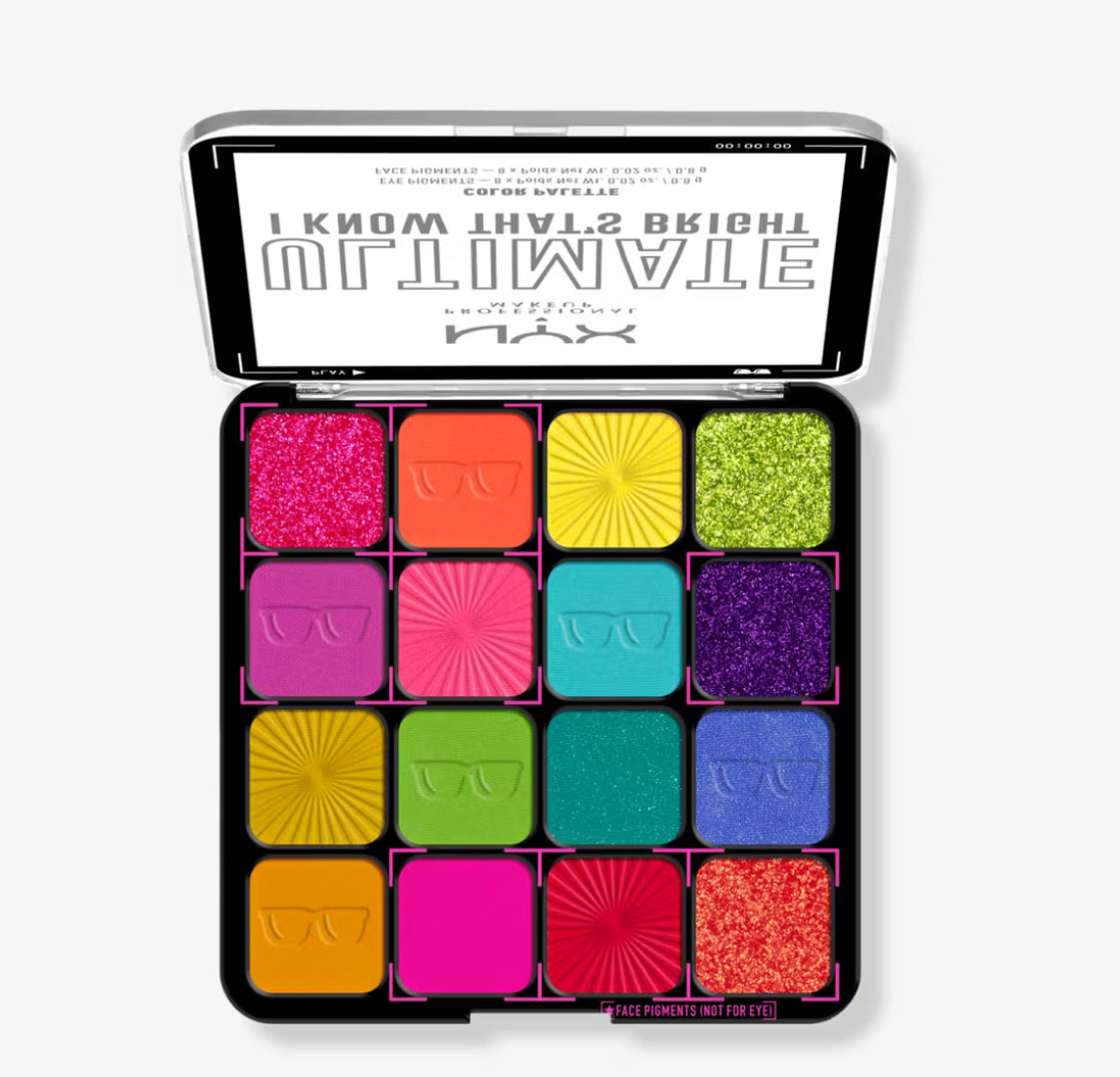 NYX Professional Makeup - Ultimate Color Shadow Palette I Know That's Bright **BAJO-PEDIDO**