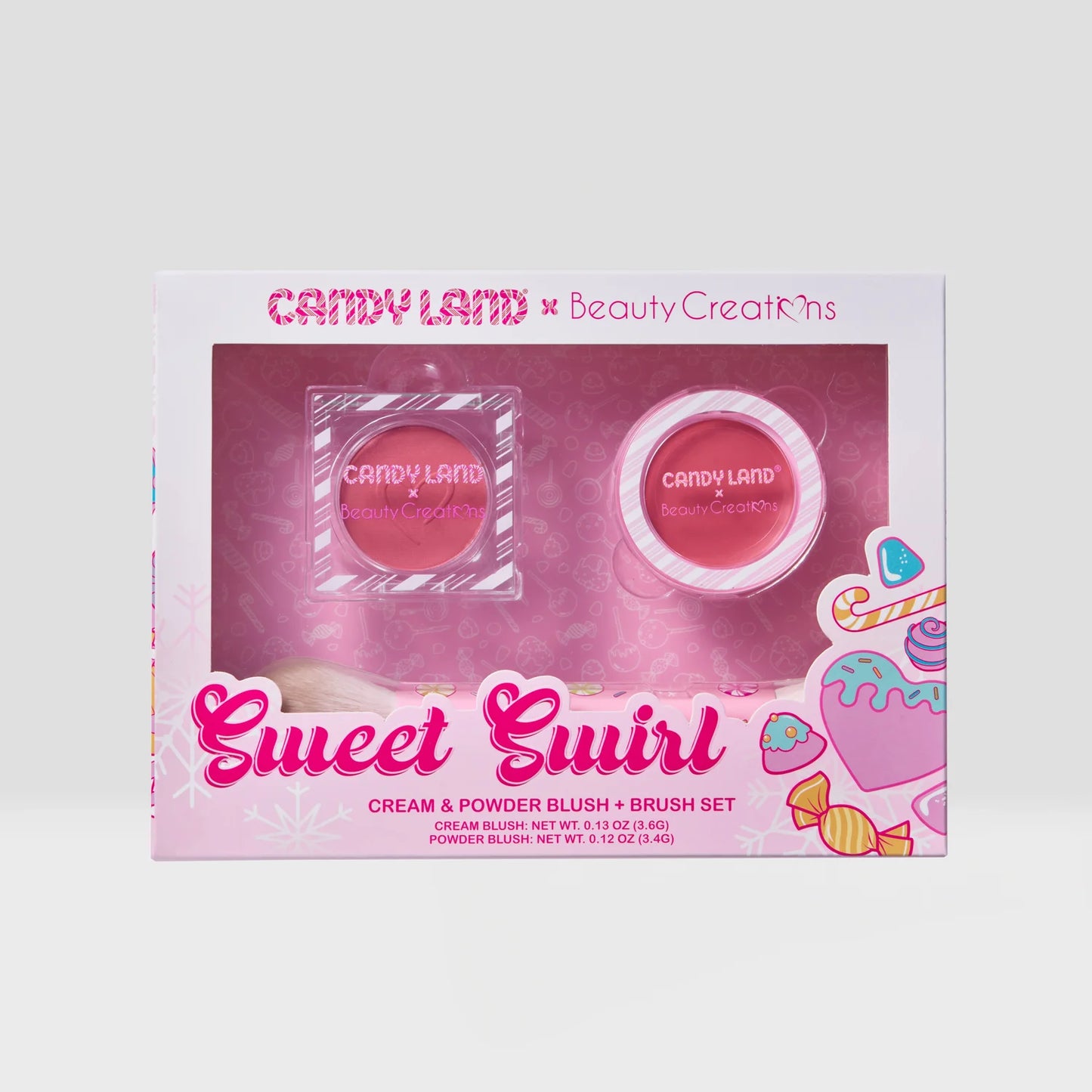 Beauty Creations - Candy Land Sweet Swirl Cream And Powder Blush & Brush Set