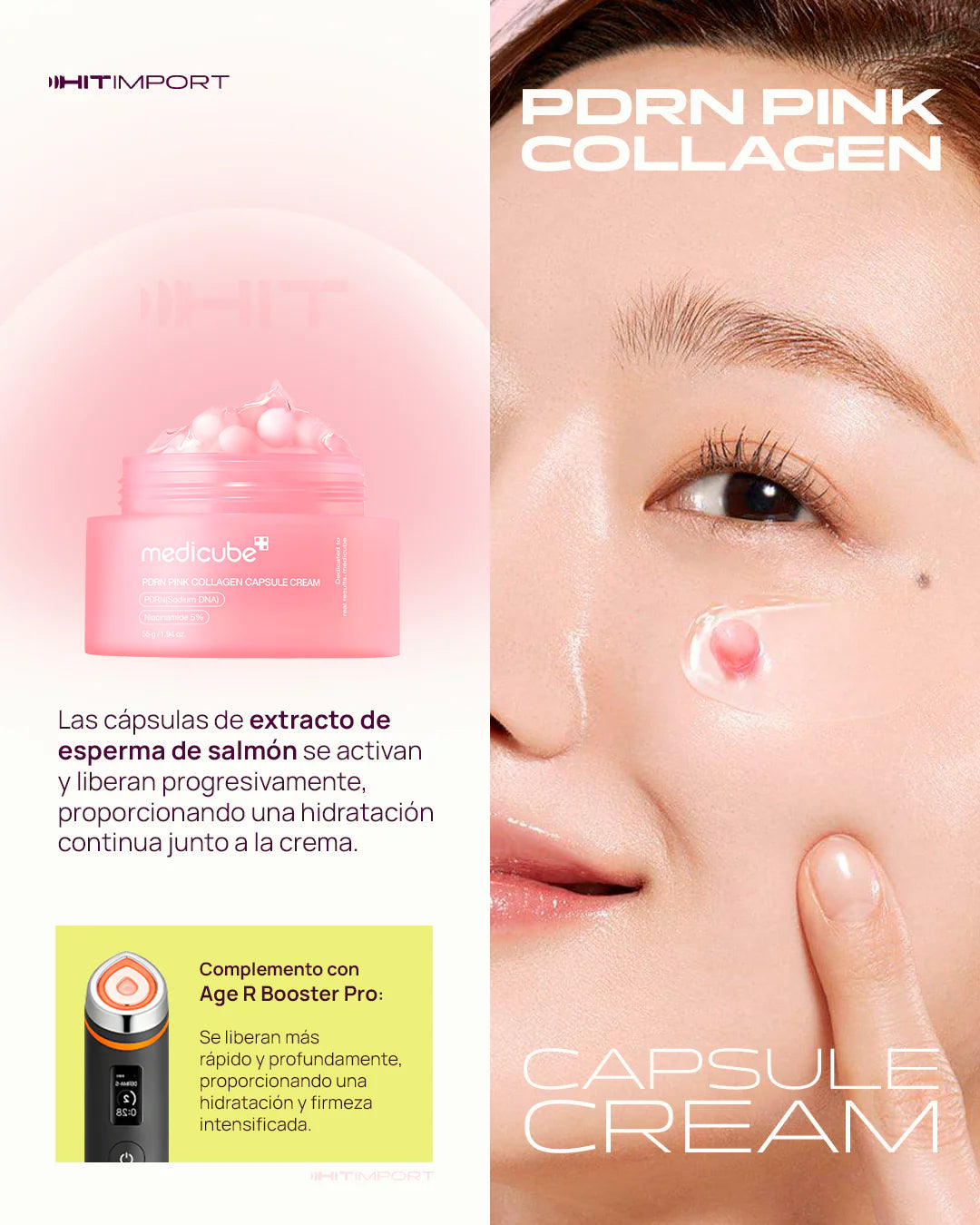 MEDICUBE - Crema Facial PDRN Pink Collagen Capsule Cream