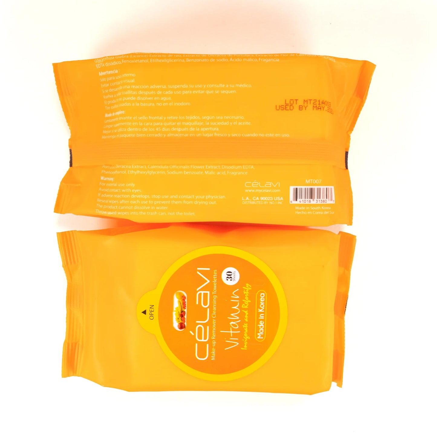 Celavi - Toallitas desmaquillantes Vitamin Cleansing Wipes