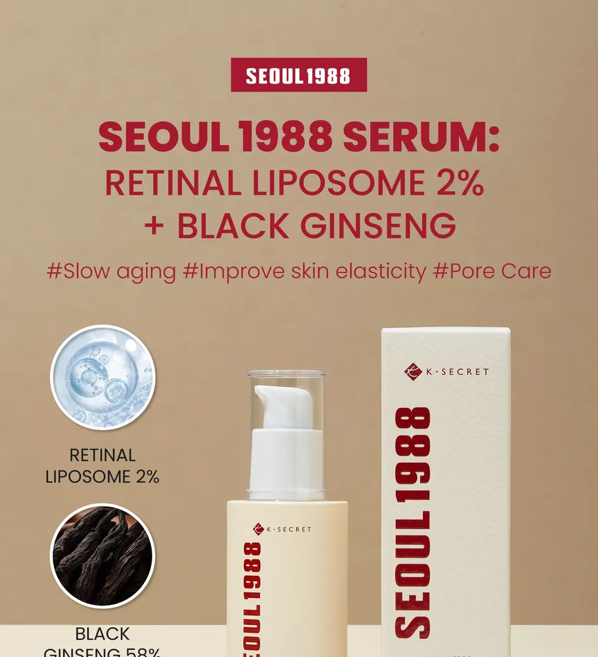 KSECRET - Sérum Facial SEOUL 1988 Serum: Retinal Liposome 2% + Black Ginseng