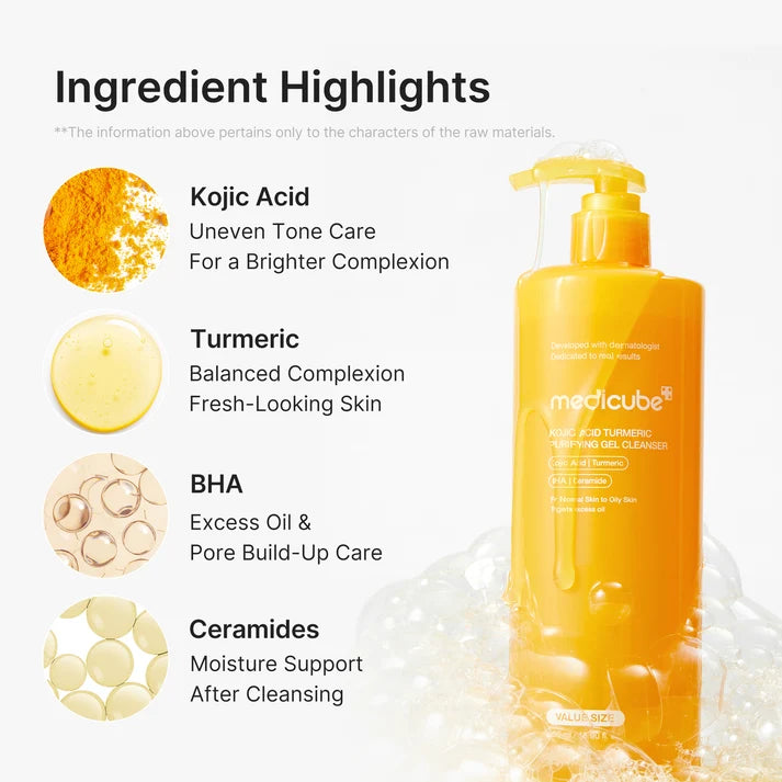 Medicube - Kojic Acid Turmeric Purifying Gel Cleanser