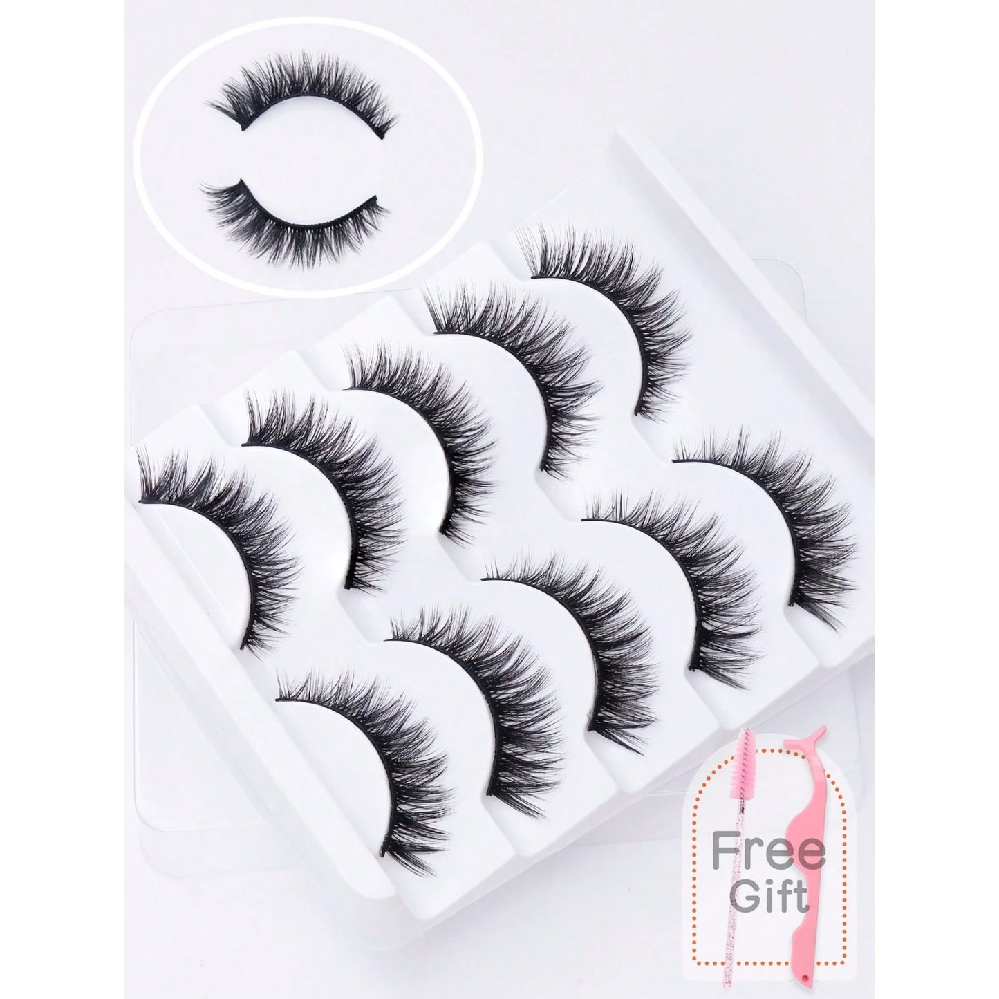 Shein - 5 Pares de Pestañas Postizas Naturales