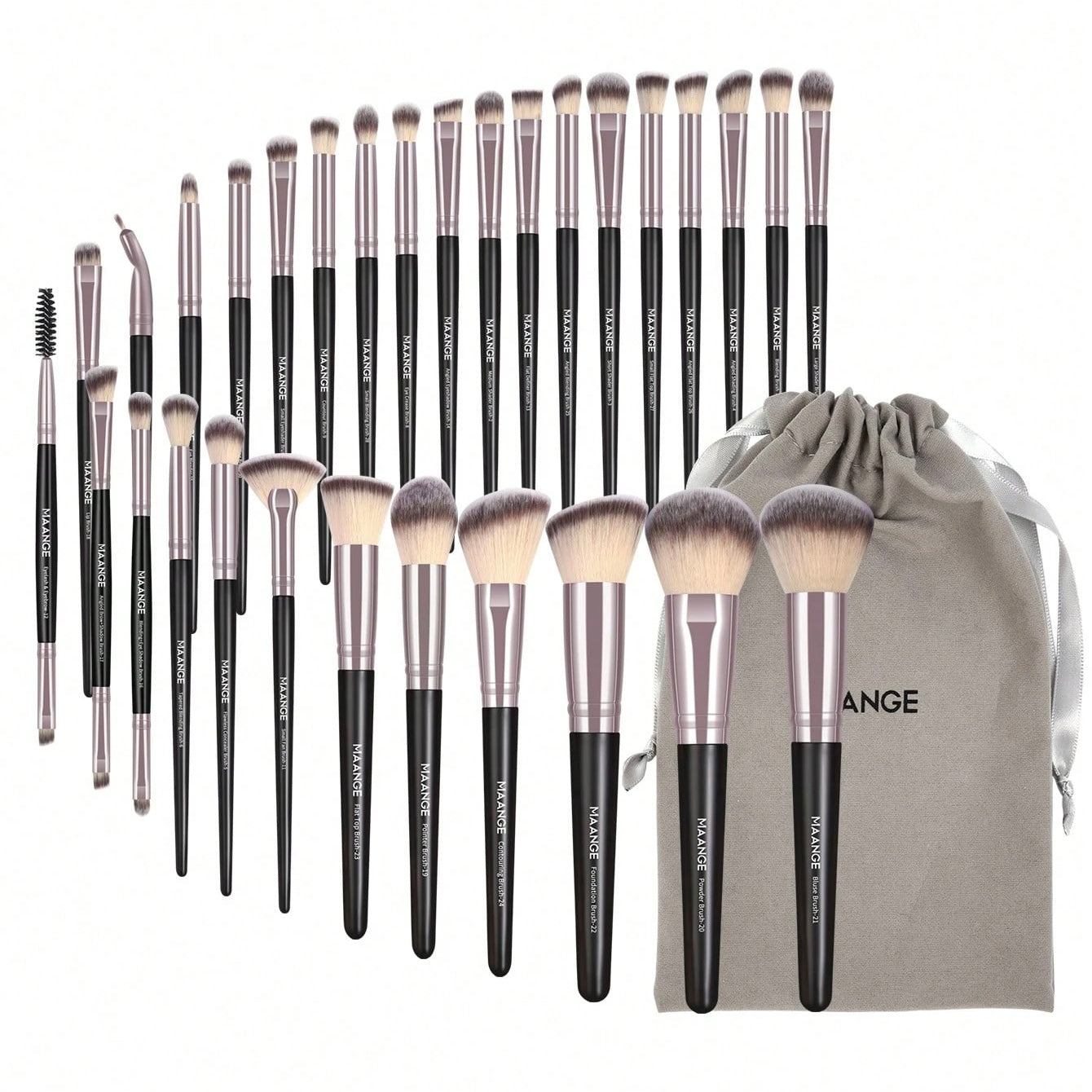 Shein - Set de 30 Piezas De Cepillos De Maquillaje Profesional