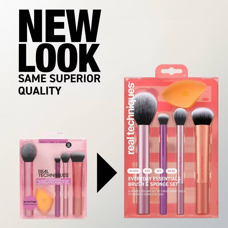 Real Techniques -Everyday Essentials Makeup Brush Kit - 5pc