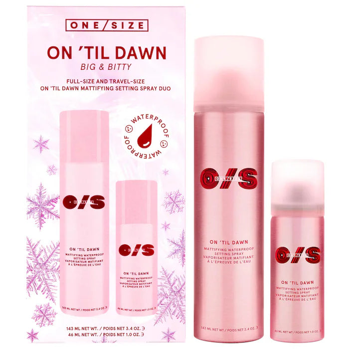 ONE/SIZE by Patrick Starrr - On 'Til Dawn Mattifying Waterproof Setting Spray Big & Bitty Duo **BAJO-PEDIDO**