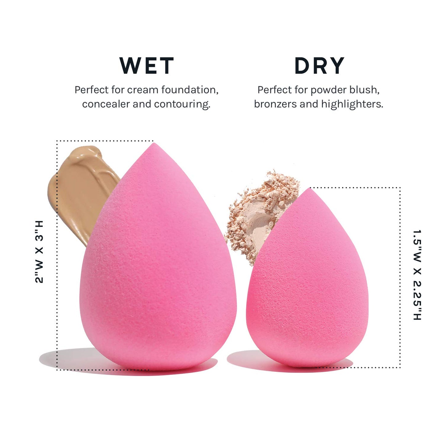 AOA Studio Collection makeup Sponge Set Latex Free and High-definition Set of 6 makeup Wonder blender **BAJO-PEDIDO**