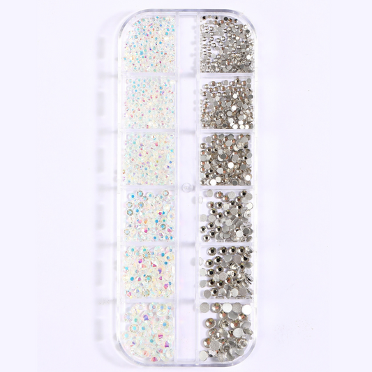 Caja de Diamantes Multiusos Tornasol Transparentes y Plateadas  6 Tamaños #S017-1 - Shein
