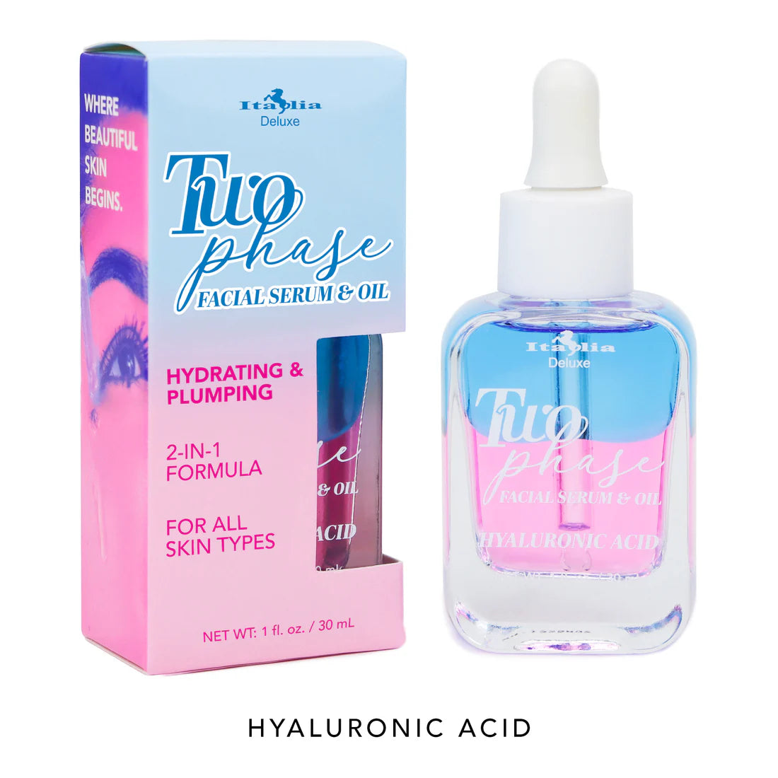 Italia Deluxe - Two Phase Facial Serum % Oil Hyaluronic Acid