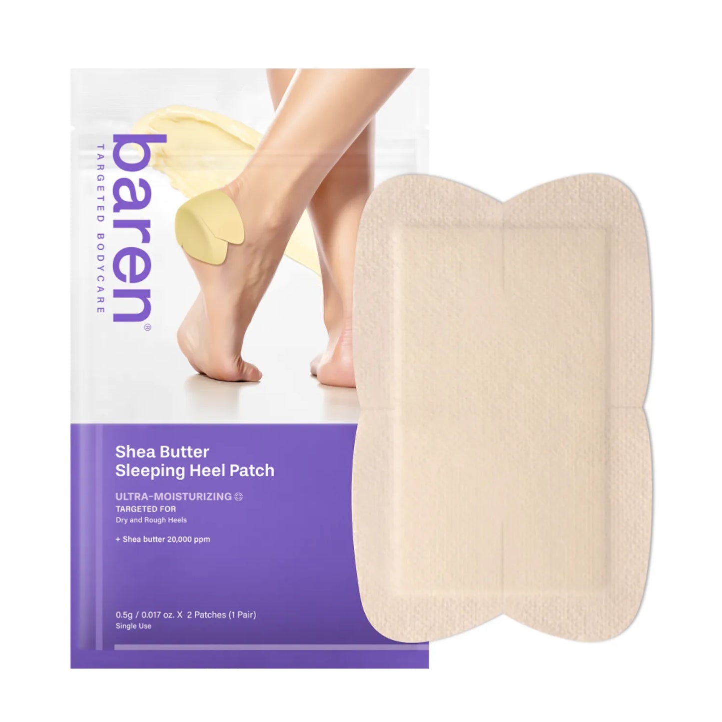 Baren - Parches nocturnos para pies con manteca de karité Shea Butter Sleeping Heel Patch
