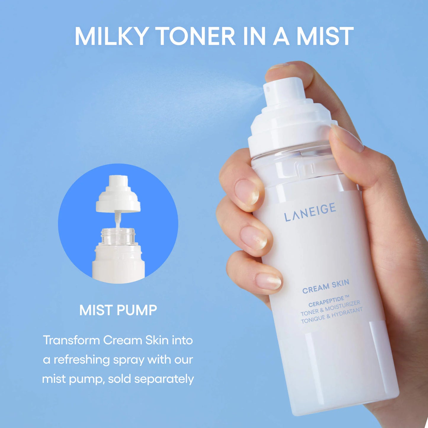 LANEIGE - Cream Skin Milky Toner with Ceramides & Peptides for Nourishing Hydration **BAJO-PEDIDO**