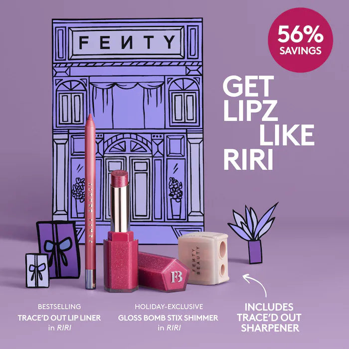Fenty Beauty by Rihanna - Lipz Like Riri 2-Piece Lip + Sharpener Makeup Gift Set **BAJO-PEDIDO**