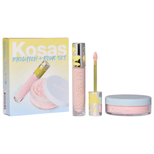 Kosas Brighten & Blur Set - Color Corrector + Loose Setting Powder Face Set