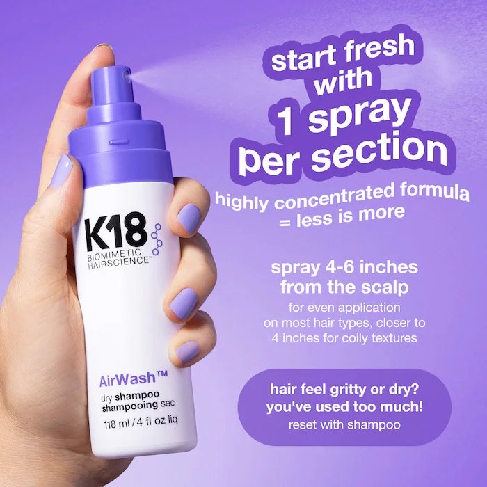 K18 Biomimetic Hairscience  AirWash™ Dry Shampoo **BAJO-PEDIDO**
