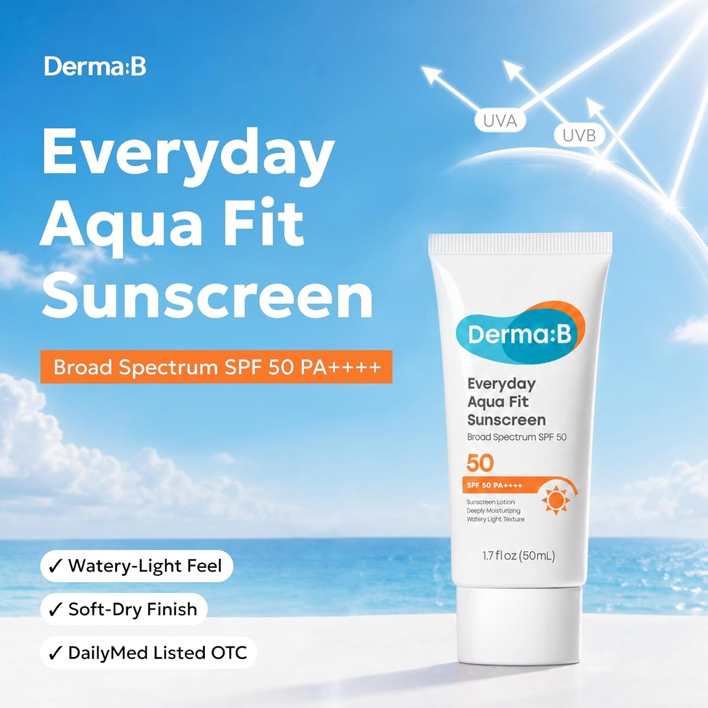 Derma: B - Everyday Aqua Fit Sunscreen SPF50+ PA++++