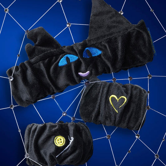 BEAUTY CREATIONS X CORALINE "CATS DON'T TALK" HEADBAND & WRISTBAND SET **BAJO-PEDIDO**