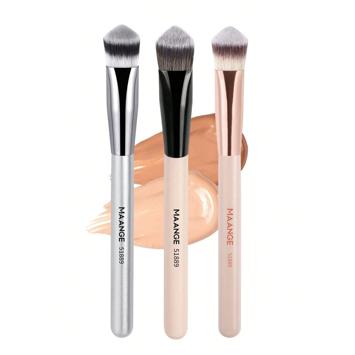 MAANGE - Set de 3 Brochas de Maquillaje Triangulares