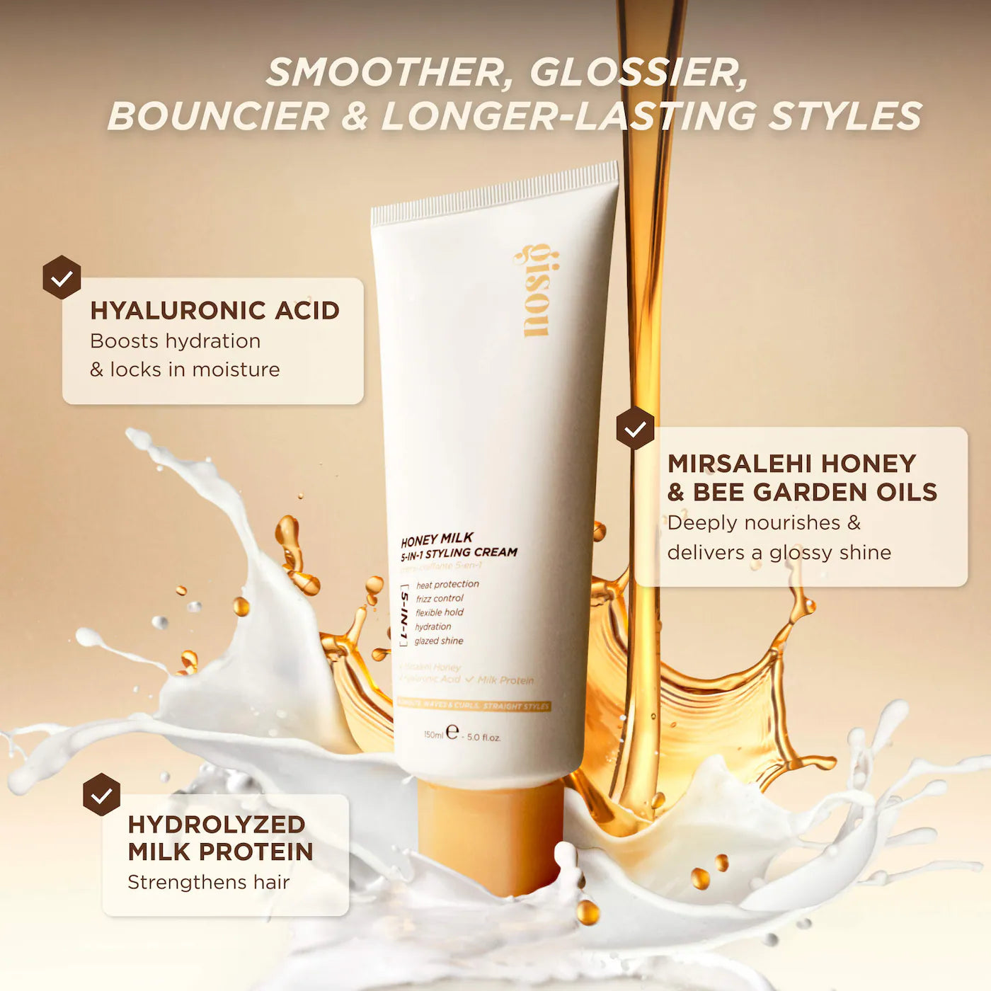 Gisou  Honey Milk 5-in-1 Styling Cream **BAJO-PEDIDO**