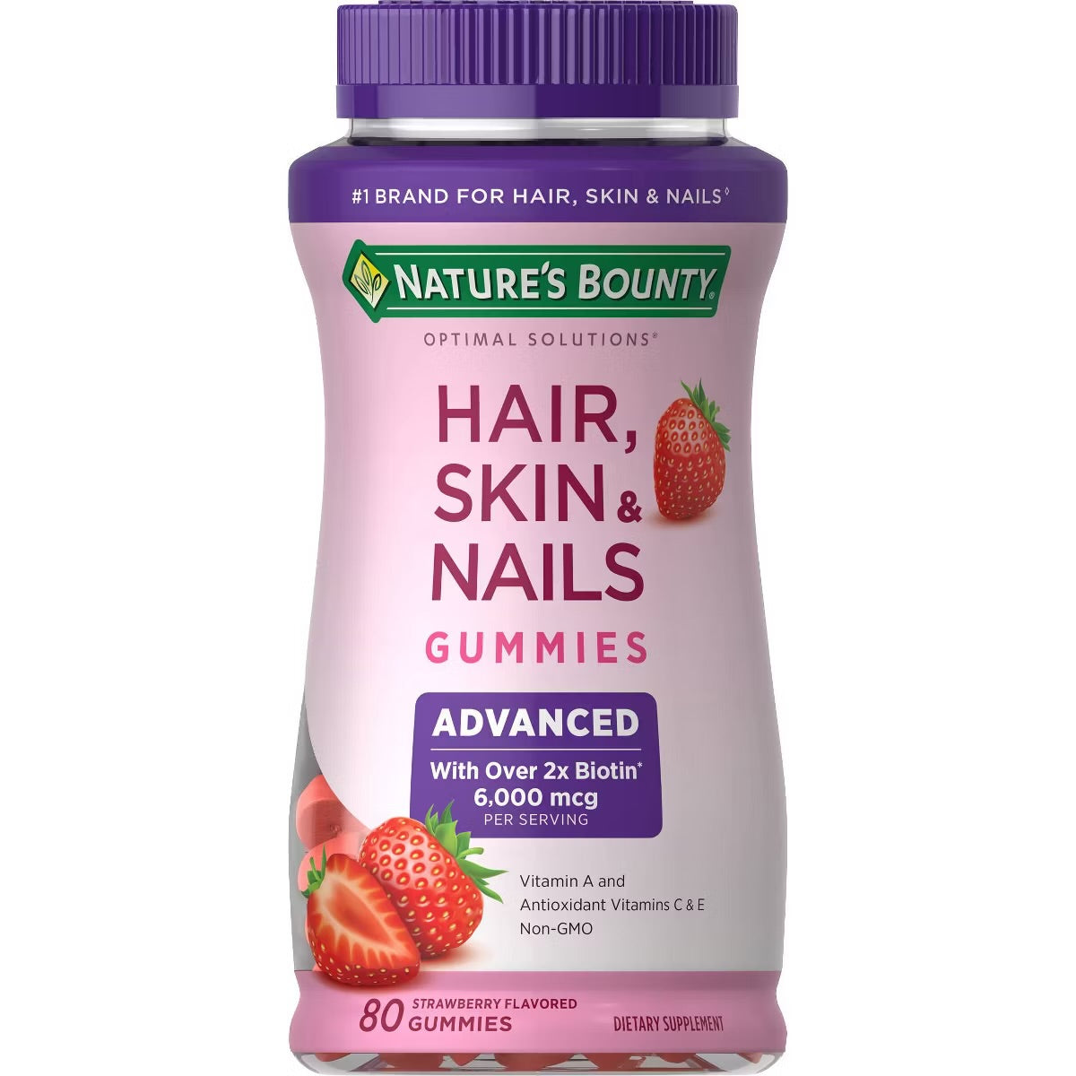 Nature's Bounty Optimal Solutions - Advanced Hair, Skin & Nails Gummies with Biotin